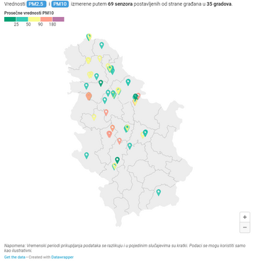 Rezultati gradjanskog merenja kvaliteta vazduha na 69 lokacija u 35 opstina: u 23 grada prekomerno zagadjenje